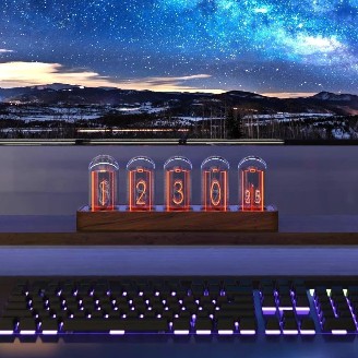 Horloge à tubes IPS : Le gadget Cyberpunk ultime-ClocTeck Horloge Nixie_2