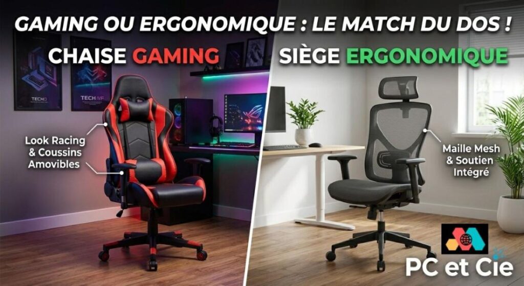 Chaise gaming ou siège ergonomique : que choisir